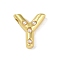 Brass Pendants, Cadmium Free & Nickel Free & Lead Free, with ABS, Letter A~Z, Letter Y, 20.5x19.5x6.5mm, Hole: 3.5mm