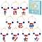 Alloy Enamel Wine Glass Charms, with Brass Hoop Earring Findings and Glass Bead, Star/Heart/Bowknot, Mixed Color, 48~55mm, 10 style, 1pc/style, 10pcs/set