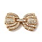 Brass Micro Pave Clear Cubic Zirconia Fold Over Clasps, Shell Shape, Real 18K Gold Plated, 26x13.5x5mm, Hole: 2.5x2mm