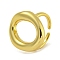Brass Cuff Rings for Women, Cadmium Free & Lead Free, Real 18K Gold Plated, Inner Diameter: 18mm