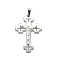 304 Stainless Steel Big Pendants, Crucifix Cross Charm, with 201 Stainless Steel Ice Pick Pinch Bails, Stainless Steel Color, 50x33.5x4.5mm, Hole: 9x5mm