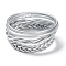 4Pcs 4 Style Plastic Cord Braided Jelly Stretch Bracelets Set, Lightweight Cute Bracelets for Women, Silver, Inner Diameter: 2-1/2 inch(6.2~6.5cm), 1Pc/style