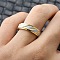201 Stainless Steel Finger Rings, Real Gold Plated & Stainless Steel Color, 6mm,US Size 8(18.1mm)