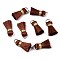 Handmade Polycotton(Polyester Cotton) Tassel Decorations, Pendant Decorations, with Golden Iron Loops, Coconut Brown, 17~21x10x5mm, Jump Ring: 6x0.7mm, Inner Diameter: 4.6mm