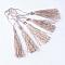 Polyester Tassel Decorations, Pendant Decorations, Tan, 130x6mm, Tassel: 70~90mm