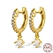 Opal Sterling Silver Earrings, Real 18K Gold Plated, 12x12mm