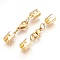 304 Stainless Steel Lobster Claw Clasps, with Cord Ends, Golden, 42mm