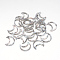 Cellulose Acetate(Resin) Pendants, Moon, Gray, 25.5x21.5x2.5mm, Hole: 1.5mm
