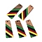 Jamaican Colour Epoxy Resin & Walnut Wood Pendants, Geometric Charms, Trapezoid, 38x15x3.5mm, Hole: 2mm