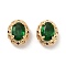 Brass with Cubic Zirconia Beads, Cadmium Free & Nickel Free & Lead Free, Oval, Real 18K Gold Plated, 10x8x5.5mm, Hole: 1.4mm