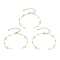 304 Stainless Steel & Brass Clear Cubic Zirconia Flat Round Link Chain Bracelet Making, Golden, 6-3/4 inch(17.2cm)