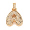 Brass Micro Pave Cubic Zirconia Pendants, Nickel Free, Real 18K Gold Plated, Clear, Letter A, 18.5~24x12.5~25.5x5~5.5mm, Hole: 5x3mm
