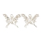 Brass Micro Pave Clear Cubic Zirconia Pendants, Cadmium Free & Nickel Free & Lead Free, Butterfly Charms, 925 Sterling Silver Plated, 13x15x3mm, Hole: 1.2mm