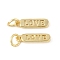 Brass Pendants, Oval with Word Love Charms, with Jump Ring, Long-Lasting Plated, Lead Free & Cadmium Free, Real 18K Gold Plated, 14x4x1.5mm, Hole: 3.5mm