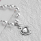 Stainless Steel Imitation Pearl Chain Necklace, Heart Pendant Necklaces