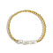 Handmade Brass Beads Stretch Bracelets, ABS Plastic Pearl Beads Jewelry for Women, Golden