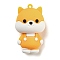 Opaque PVC Plastic Big Pendants, Akita Dog Charm, Yellow, 51x31x24mm, Hole: 3mm