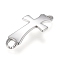 Tarnish Resistant 304 Stainless Steel Links Connectors, For Leather Cord Bracelets Jewelry Making, Cross, Stainless Steel Color, 57x25.5x3mm, Hole: 6x6mm