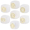 7Pcs 7 Styles Natural Quartz Crystal Beads, with Long-Lasting Plated Golden Tone Brass Chakra Pattern Slices, Cube, No Hole, 15.5~18x15~17x14.5~17mm, 1pc/style