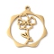 304 Stainless Steel Pendants, Flower, Golden, 23.5x21.5x1mm, Hole: 1.5mm