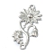 Non-Tarnish 304 Stainless Steel Links Connectors, Sunflower, Stainless Steel Color, 39x16x1.7mm, Hole: 2mm