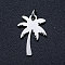 Non-Tarnish 304 Stainless Steel Pendants, Stamping Blank Charms, with Unsoldered Jump Rings, Coconut Tree/Coconut Palm, Stainless Steel Color, 17.5x12x1mm, Hole: 3.5mm, Jump Ring: 5x0.8mm