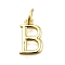 Brass Pendants, With Jump Ring, Long-Lasting Plated, Lead Free & Cadmium Free, Rack Plating, Real 18K Gold Plated, Letter B, 12x7.5x2mm, Hole: 3mm