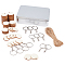 100pcs Unfinished Natural Poplar Wood Pendants, with 100Pcs Iron Split Key Rings and 1bundle Jute Twine,  for DIY Keychain Making Kits, Mixed Color, 29.5x2.5mm, hole: 2.5mm