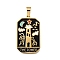 Tarot 304 Stainless Steel Enamel Pendants, Ion Plating(IP), Real 18K Gold Plated, Lighthouse, 32x19.5x2mm, Hole: 7x3.5mm