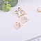 Alloy Rhinestone Pendants, Trumpet Flower, Crystal, Light Gold, 37x32mm