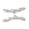 Brass Connector Charms, Nickel Free, Arch Links, Real Platinum Plated, 8x27x5mm, Hole: 1.2mm