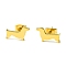 Cute Little Animal Theme 304 Stainless Steel Stud Earrings, Dog, 7.5x12mm