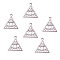 201 Stainless Steel Pendants,  Triangular, Stainless Steel Color, 15x14.5x0.5mm, Hole: 1.5mm