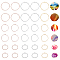 36Pcs 9 Styles Alloy Open Back Bezel Pendants, For DIY UV Resin, Epoxy Resin, Pressed Flower Jewelry, Ring, Mixed Color, 21.5~42.5x22.5~44x1.5mm, Hole: 2~3x1.5mm, 4pcs/style