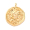 Brass Pendants, Cadmium Free & Nickel Free & Lead Free, Oblate Charms, Real 18K Gold Plated, 14.5x11.5x2.5mm, Hole: 1.2mm