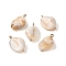 Acrylic Pendants, Imitation Gemstone, with Brass Loops, Oval, Sandy Brown, 21.5x13.5x6mm, Hole: 2mm
