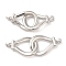 Brass Connector Charms, Cadmium Free & Nickel Free & Lead Free, Teardrop Links, Platinum, 19.5x18.5x4mm, Hole: 2mm
