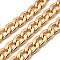Brass Cuban Link Chains, Cadmium Free & Nickel Free & Lead Free, Unwelded, Real 18K Gold Plated, 16x11x4mm