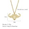 Stainless Steel Geometric Artistic Hollow Animal Pendant Necklaces, Clavicle Chain Necklaces for Women, Golden, Cattle, 17.72 inch(45cm)