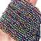 Transparent Electroplate Glass Beads Strands, Full Plated, Faceted, Bicone, Rainbow Plated, 3.5~3.8x3mm, Hole: 0.8mm, about 107~110pcs/strand, 32.5~34cm