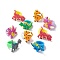 PVC Plastic 3D Dinosaur Finger Ring, Cartoon Wide Ring for Women Girl, Mixed Color, US Size 9(18.9mm)