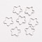 Brass Linking Rings, Flower, Platinum Plated, Nickel Free, about 9~10mm in diameter, 1mm thick