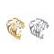 304 Stainless Steel Wave Open Cuff Ring, Chunky Hollow Ring for Women, Mixed Color, US Size 7(17.3mm)