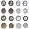 DIY Brooch Makings, Vintage Alloy Brooch Cabochon Bezel Settings and Transparent Glass Cabochons, Mixed Color, 82x82x27mm, 32pcs/box