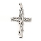 Non-Tarnish 201 Stainless Steel Pendants, Cross with Tree, Stainless Steel Color, 47x31.5x2mm, Hole: 6.5x4mm