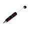 Heart Resin & Polymer Clay Pave Rhinestone Ball-Point Pen, Iron Beadable Pen, for DIY Personalized Pen with Jewelry Beads, Red, 150~152x15~17mm