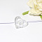 Handmade Lampwork Perfume Bottle Pendant, Square&Heart, Clear, 22x25mm