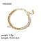 Simple Stainless Steel Chain Link Bracelets for Summer Beach, Real 18K Gold Plated, 6-3/4 inch(17cm), 5mm