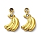 PVD Vacuum Plating 304 Stainless Steel Rhinestone Pendants, Banana, Real 18K Gold Plated, 9.5x5.5x1.5mm, Hole: 1mm