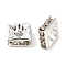 Brass Rhinestone Spacer Beads, Cadmium Free & Lead Free, Square, Crystal, 6x6x2.5mm, Hole: 1.8mm